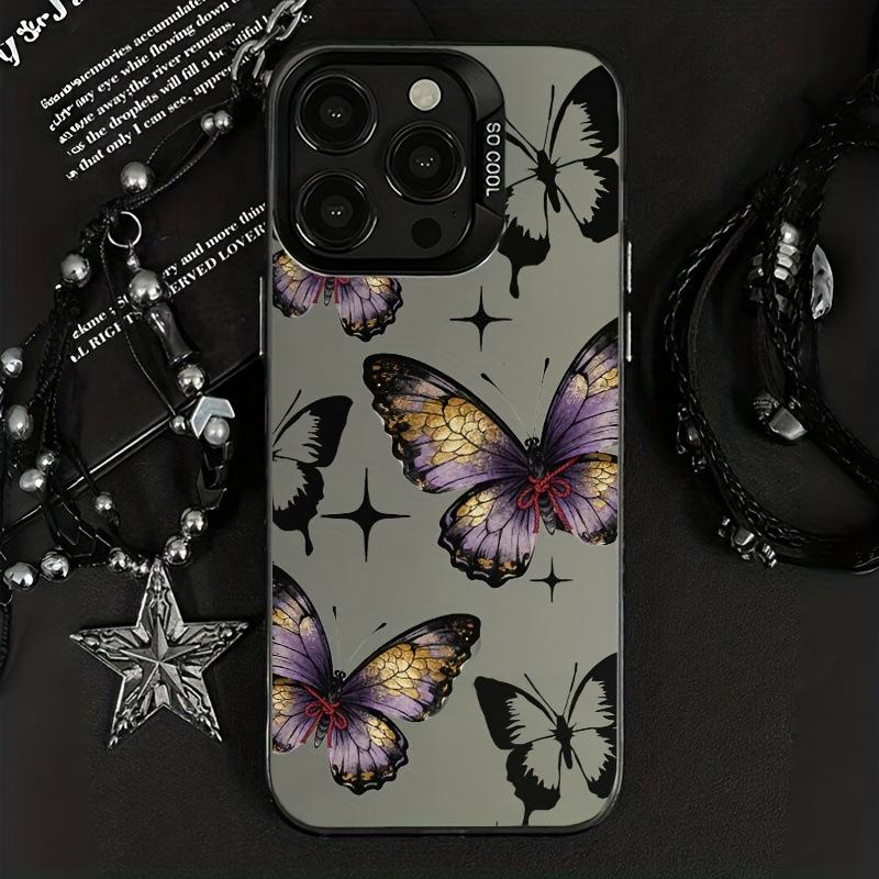 Phantom Color Butterfly iPhone Case: Compatible with iPhone 12 Pro Max, 14 Plus, 15, 16, and 17 - Advanced Laser Silver