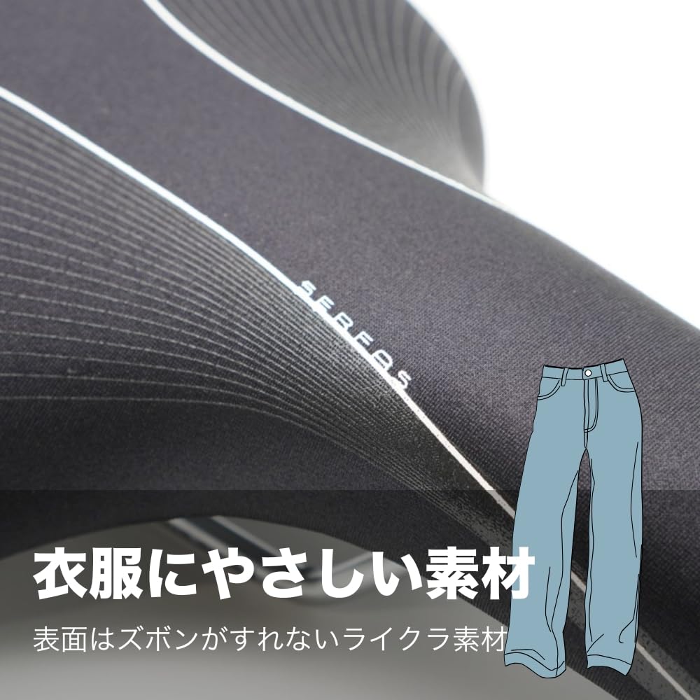 SERFAS Bicycle Saddle Cushioned City Bike - Pain-Free, Shock-Absorbing, Saddle, 192mm, CB-300
