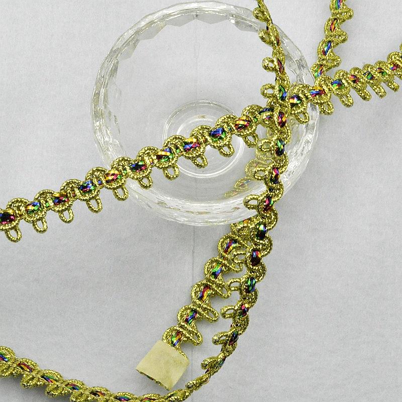 5 meters/16.4ft each pack lace sewing golden trims golden 1.0cm wide ribbons curtain curve accessory handmade DIY craft bra dress gowns decoration