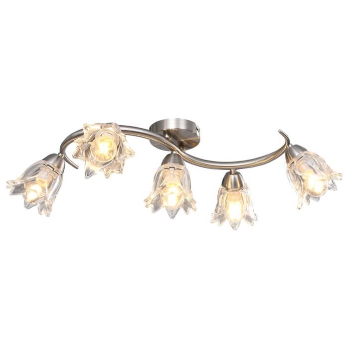 VidaXL Plafonnier et Abat-jour Lustre Lampe Suspendue Luminaire d'Intérieur Salon Chambre à Coucher Verre Transparent 5 289233