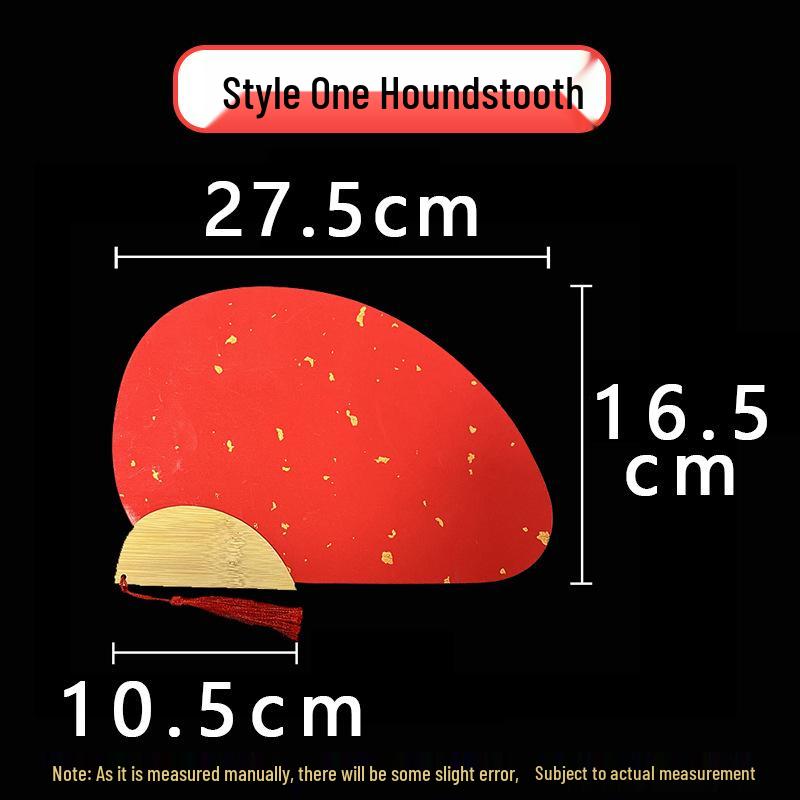 

Classical Red Sprinkled Gold Round Fan with Semi-Cooked Xuan Paper