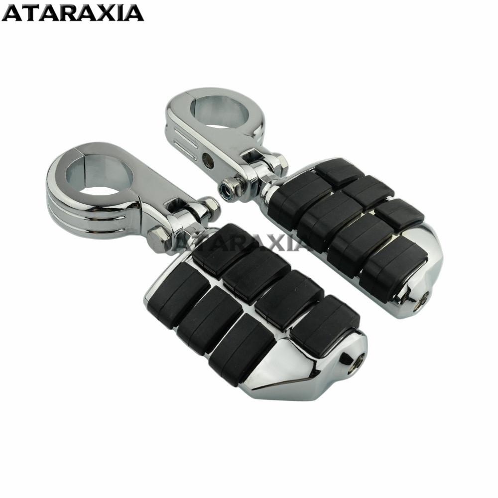 Motorcycle Highway Pegs Clamp Engine Guards Crash Bar Foot Pegs Footrest With Mount For Harley Sportster Dyna Suzuki