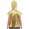Boys Girls Metallic Hooded Vest Sleeveless Zipper Shiny Hoodie Jazz Dance Stage Performance Vest