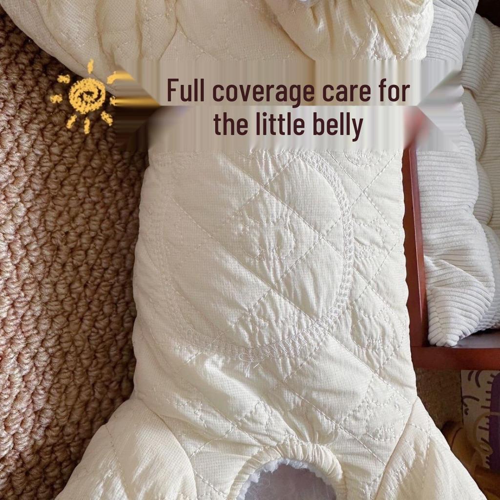 Gemütlicher Herbst-/Winter-Hundemantel: Baumwoll-Bichon-Bekleidung mit Zugring.