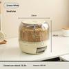 Rotating Grain Storage Container  Moisture Proof Airtight Flip Top Lid, Multi Compartment Organizer for Rice, Cereals, Beans Durable Plastic Kitchen