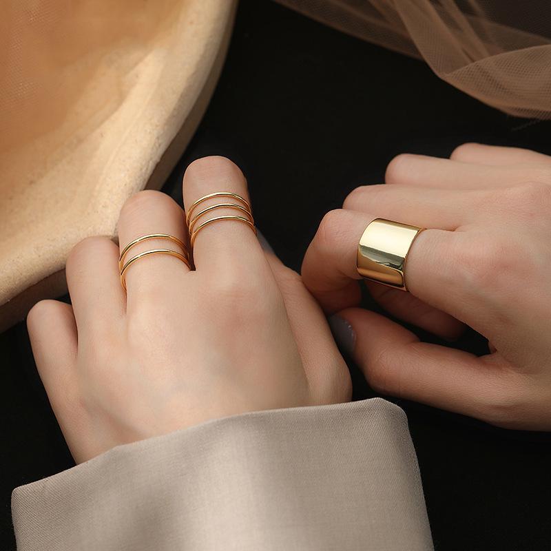 Gold Open Ring: Korean-Style Fashion, Versatile Index Finger Ring for Women & Students