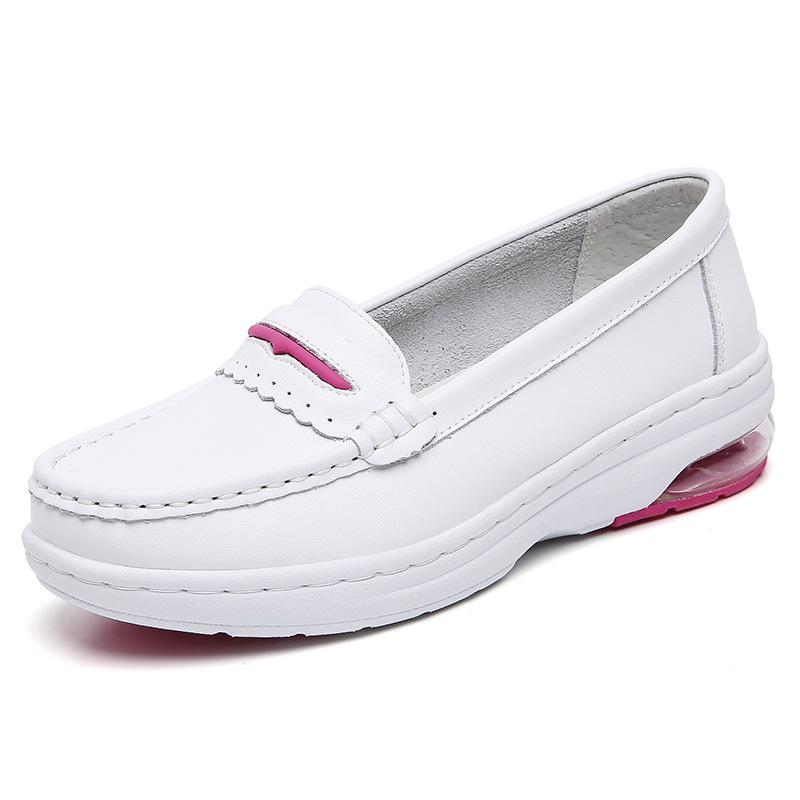 New Air Cushion Nurse Shoes Women's Soft Sole Breathable Not Tired Feet Comfortable Non-slip Shallow Mouth Hollow Thick Sole Medical Work Shoes