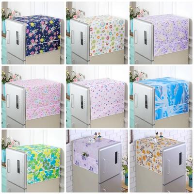 1Pcs Durable 55x120cm Refrigerator Dust Cover Dustproof Cotton Linen Refrigerator Cloth with Storage Bag Washing Machine Towel