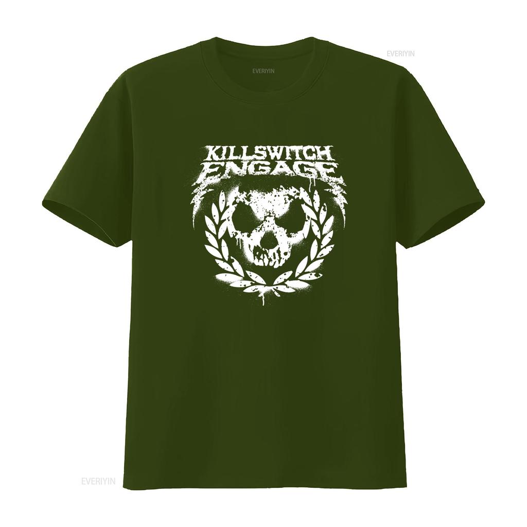Killswitch Engage Skull Spraypaint T Shirt Rock Band Inspired Design for Men Vintage Washed Stylish Streetwear