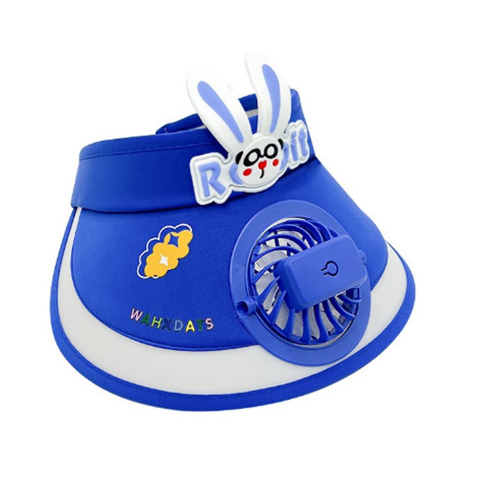 With Fan Kids Sun Hat Wide Brim Visor Portable Panama Cap  Boys Girls