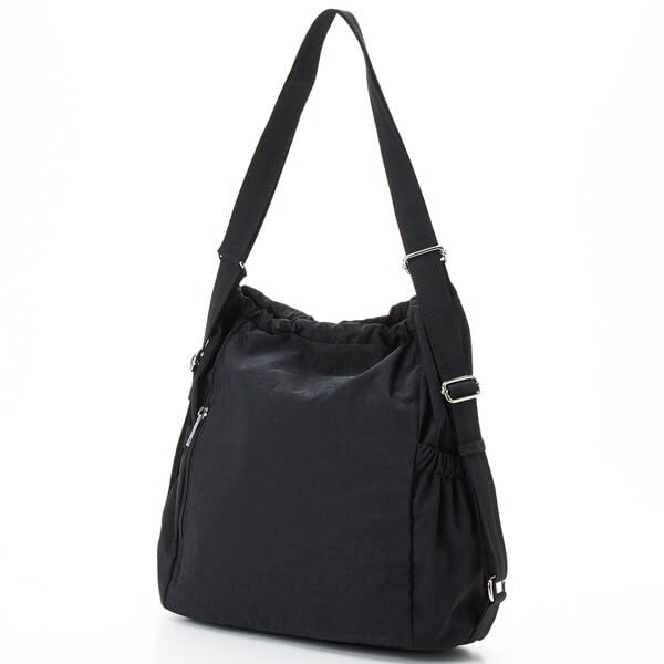 Monica Crinkle Nylon Kordelzug 2-Wege Tasche MONI1060 Grau (11)