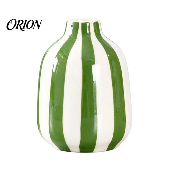 Stilvolle Keramik-Dekoration für Hochzeitslocation Gestreifte Vase, Moderner Dekorativer Minimalistischer Blumenhalter Luxuriöse Schreibtischdekoration Konferenzraum Wohnzimmer