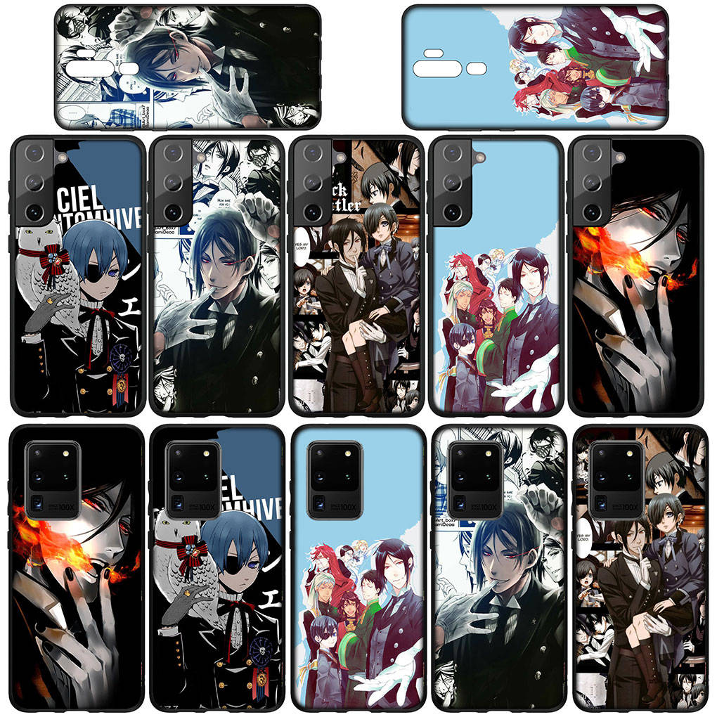 Phone Case for Samsung Galaxy S25 S24 S23 iPhone 16 15 Xiaomi Redmi Note 14 13 12 16E X 8 11 Pro Max OPPO Moto Huawei A05 A16 Anime Black Butler Cover