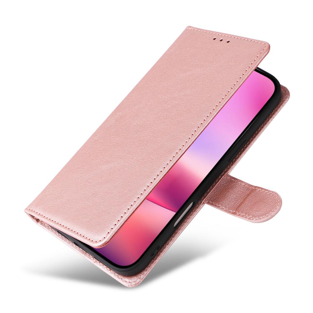 For iPhone 17 Case Wallet Stand View PU Leather Phone Cover with Wrist Strap