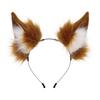 Tamamo no Mae-style, realistic and cute plush animal tail and ear costume for anime conventions, featuring fox ears and a fox tail headband