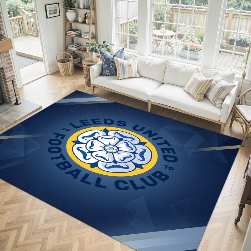 Tappeto in velluto di cristallo Design Leeds United Accogliente Non?Tappeto Stampato Antiscivolo per Camera da Letto Soggiorno Ingresso
