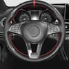 Czarna Skórzana Pokrywa Kierownicy Samochodowej z Włókna Węglowego Do Mercedes-Benz C180 C200 W205 C300 B200