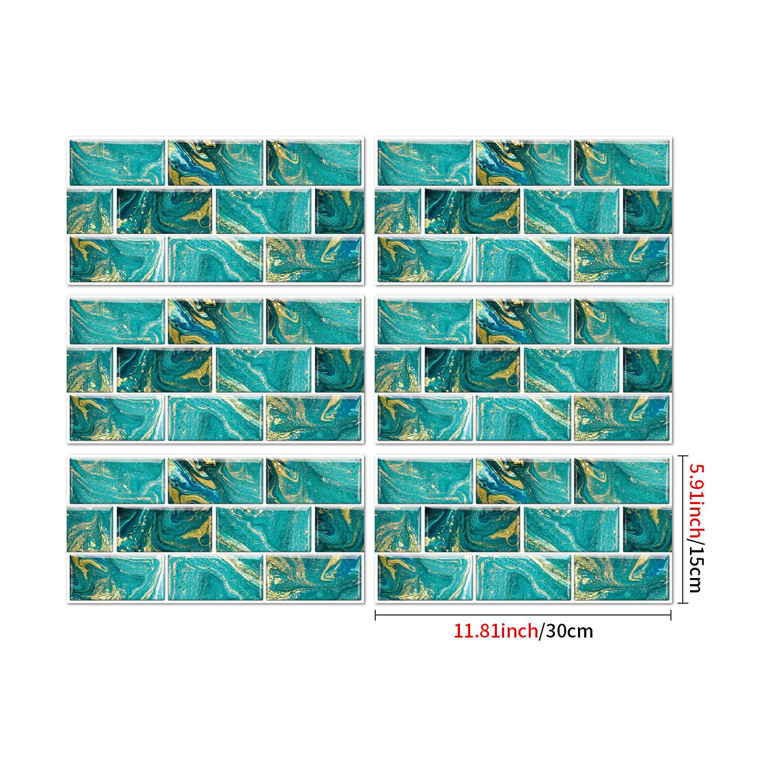

6Pcs of peelable and adhesive backboard stickers, self-adhesive waterproof tile stickers, PVC indoor decoration 30x15cmX6Pcs