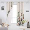 Autumn Thanksgiving Blue-Green Yellow Leaf Plants Blackout Curtains For Living Room Bedroom Window Treatment Drapes Home Decor
