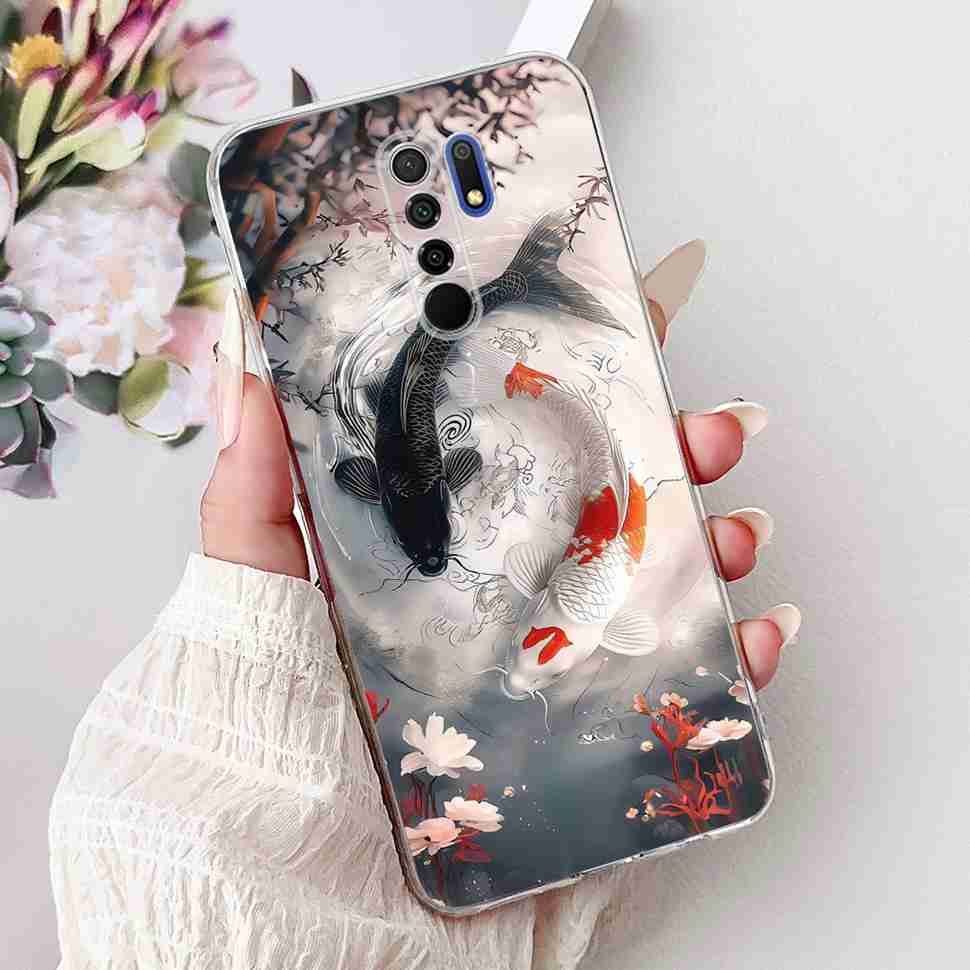 For Xiaomi Redmi 9 9A Case M2004J19AG Luxury Pearl Flowers Soft Silicone TPU Cover For Redmi 9A M2006C3LG Phone Protective Case