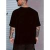 European sizes Men's  Oversized Fit T-Shirts Suitable for Summer - Comfortable Crew Neck Short Sleeve Tees with Heart & Letter Print