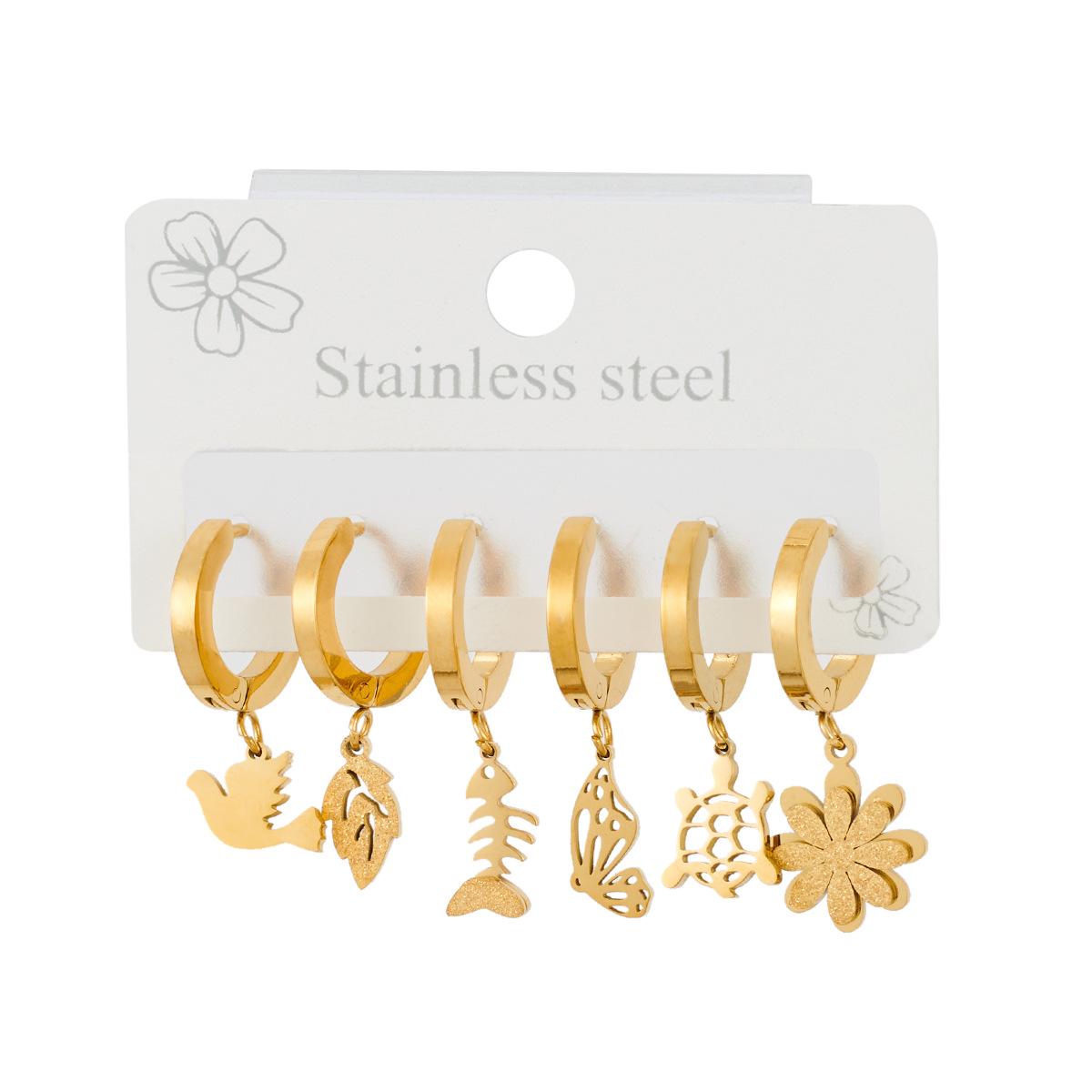 

Elegant Women s 18K Gold-Plated Titanium Steel Earrings - Durable, Stylish, and Fade-Resistant.