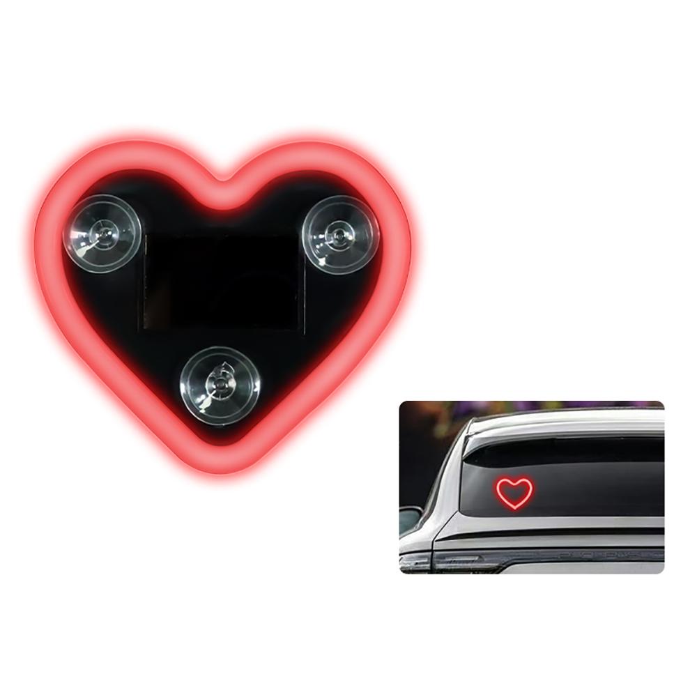 

Car LED Ambient Light, Solar Powered Heart Shape Lights, LED Neon Light for Car Back Window Decoration, Night Driving, 5 Mode