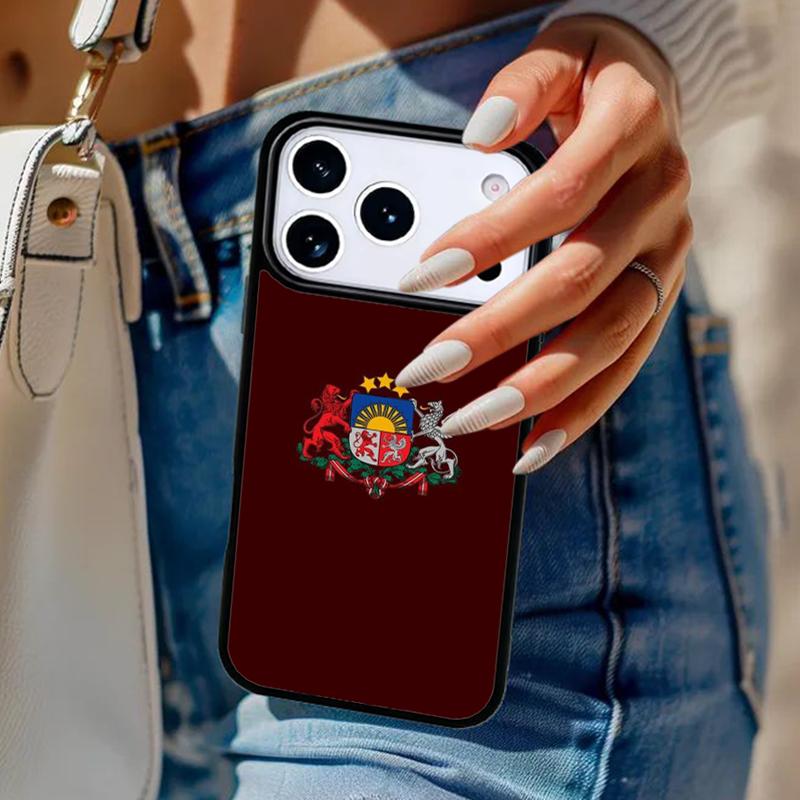 

Чехол для телефона с флагом Латвии для iPhone 17 Air 14 15 13 12 Max Чехол для Apple 16e 11 Pro Max Plus Coque iPhone 15pro max