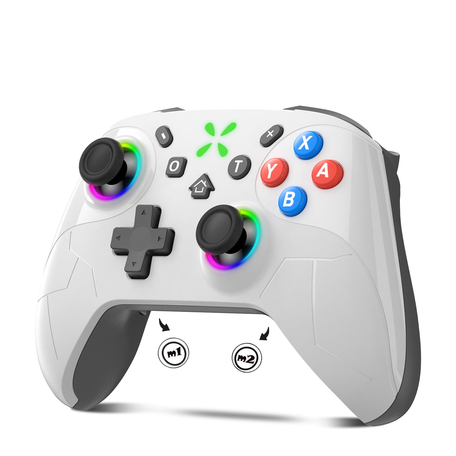 

Контроллер Onefun Switch 2 Золотая награда Совместим со Switch RGB 1000 мАч Беспроводной Bluetooth Задняя макро-кнопка Турбо HD Гироскоп 20 часов непрерывной работы Pro