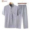 Tang Suit Short-Sleeved Ice Silk Men's Summer Two-Piece Suit Dropshipping