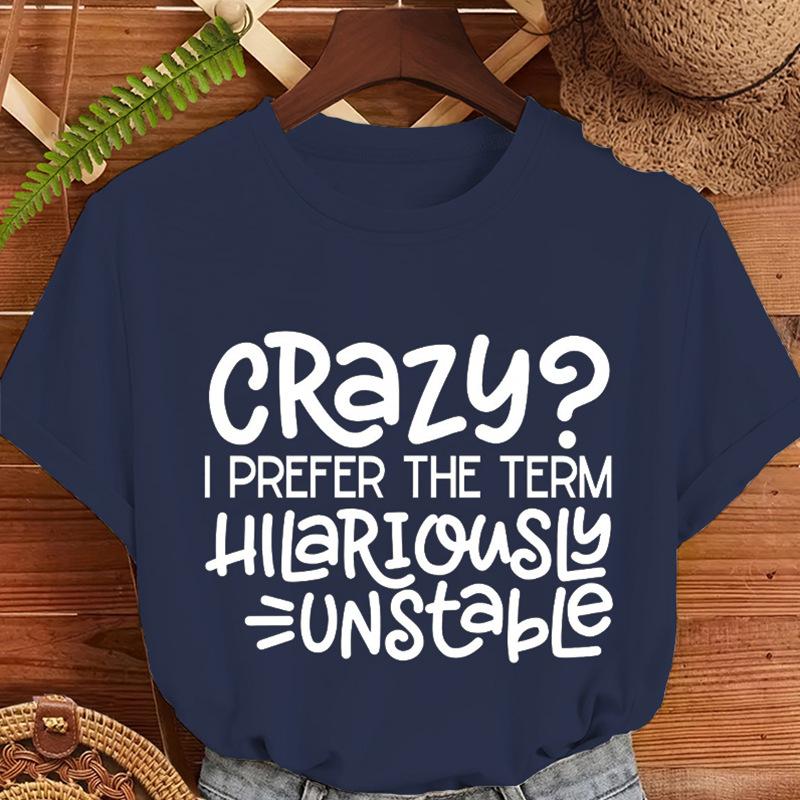 

Hilariously Unstable Funny TShirt for Women Sarcastic Crazy StateUnisext Graphic Tee Shirt Casual Tops Unisextal Health Humor Gift 4XL