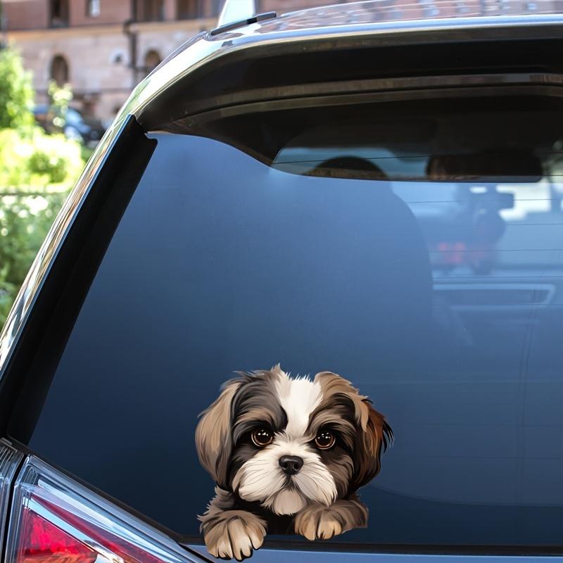 DK121# The Shih Tzu Dog Watches You Car Decals Bumper Window Stickers Car Accessories Waterproof Vinyl Material