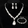 Water Drop Bridal Jewelry Set With Rhinestone Earrings And Necklace For Elegant Wedding Accessories