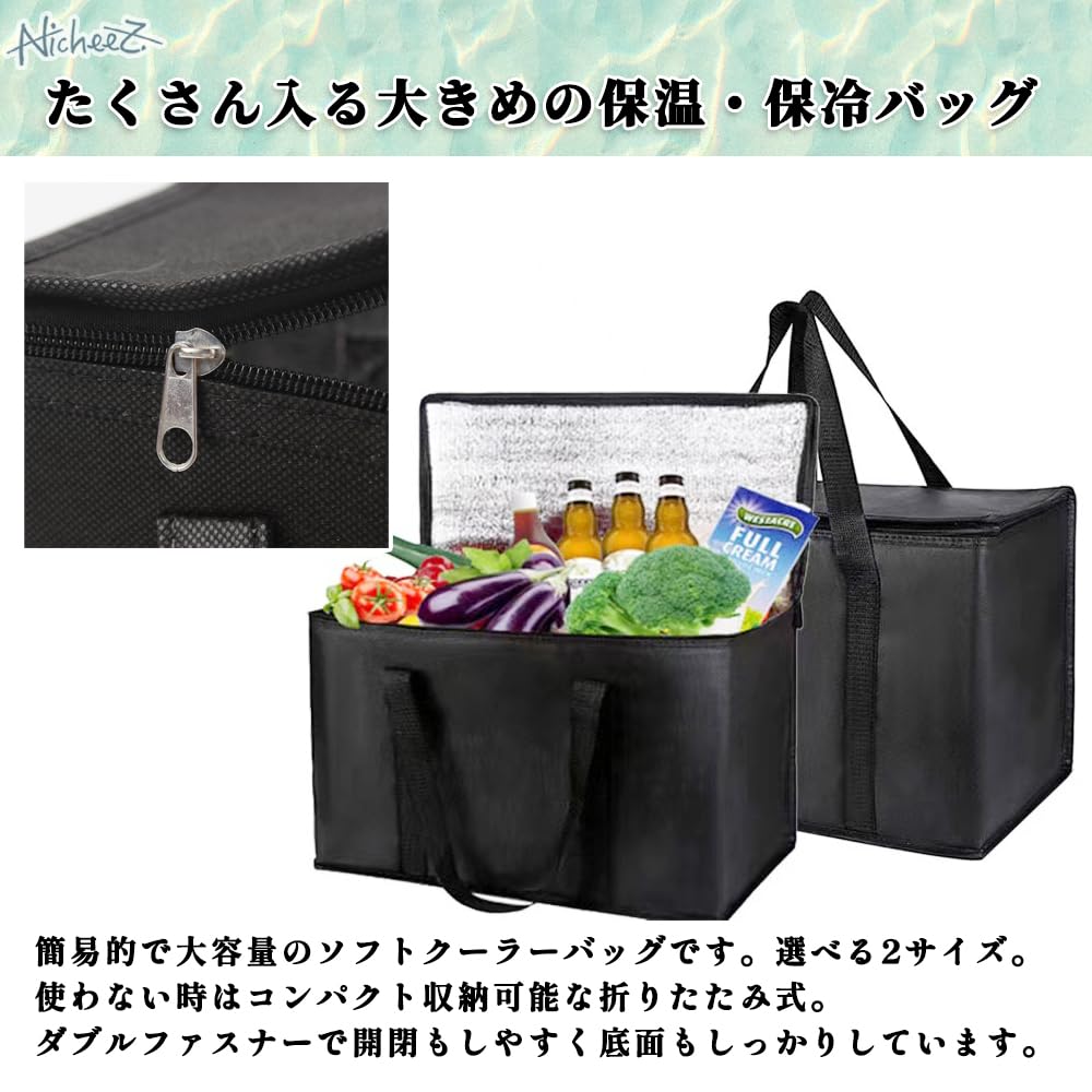 Nicheez Extra Large Capacity Soft Cooler Bag, ThermalIce Box, Foldable (Blue)