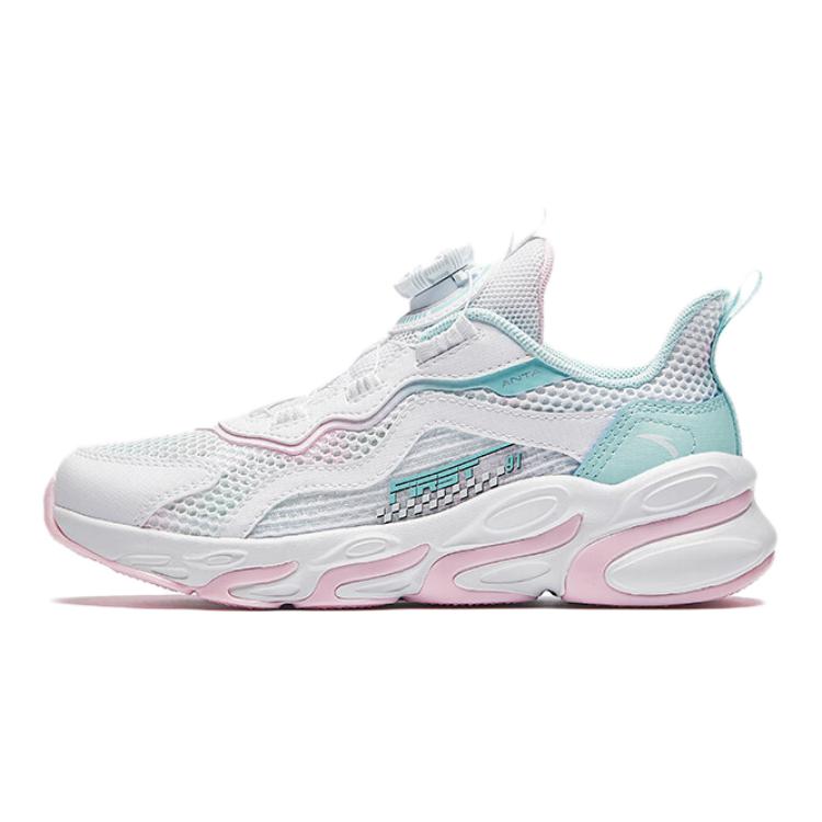 Anta Kids Fabric Soft Comfortable Non-Slip Wear-Resistant Low-Top Running Shoes Kids sneaker White Pink A22435573-1