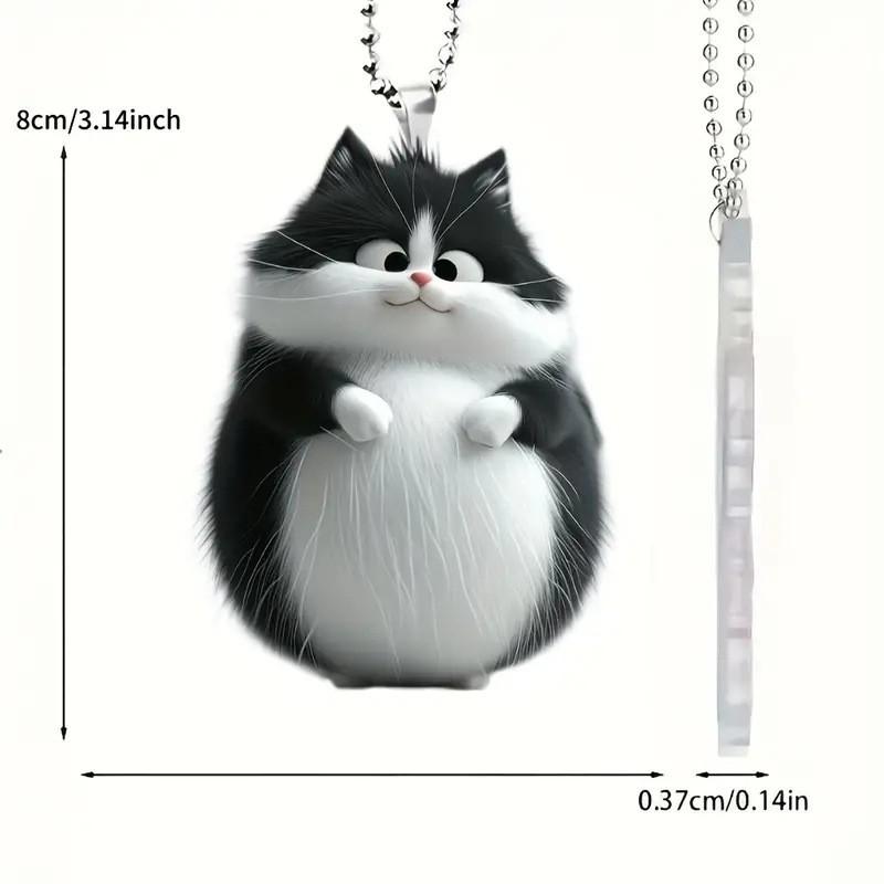 

Black Charming And White Cat Design Acrylic Hanging Backpack Car Accessory For Cozy Decor Home