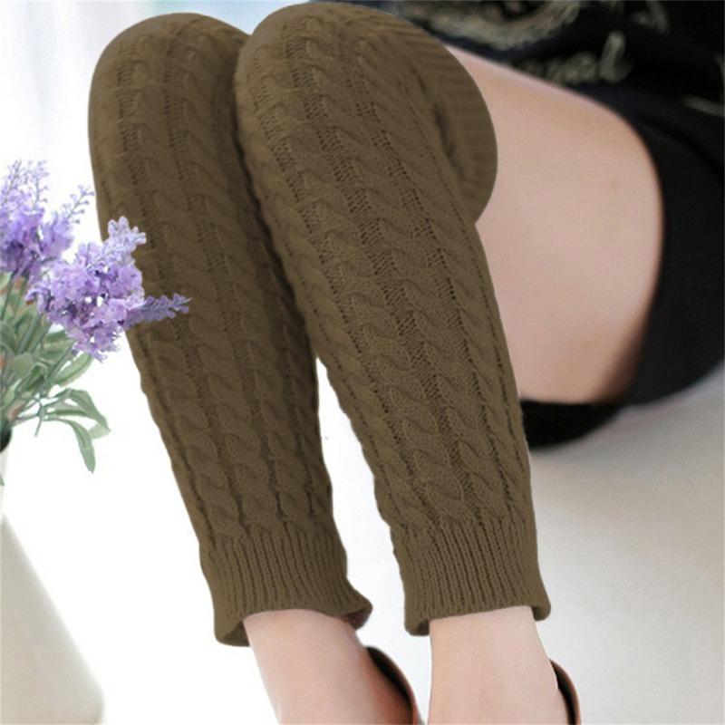 

Knee-Length Stacked Socks For Women Woolen Stockings Legwarmers Sock Winter And Autumn Thermal Soft Lolita Stockings Kawaii Sock One Size хакі