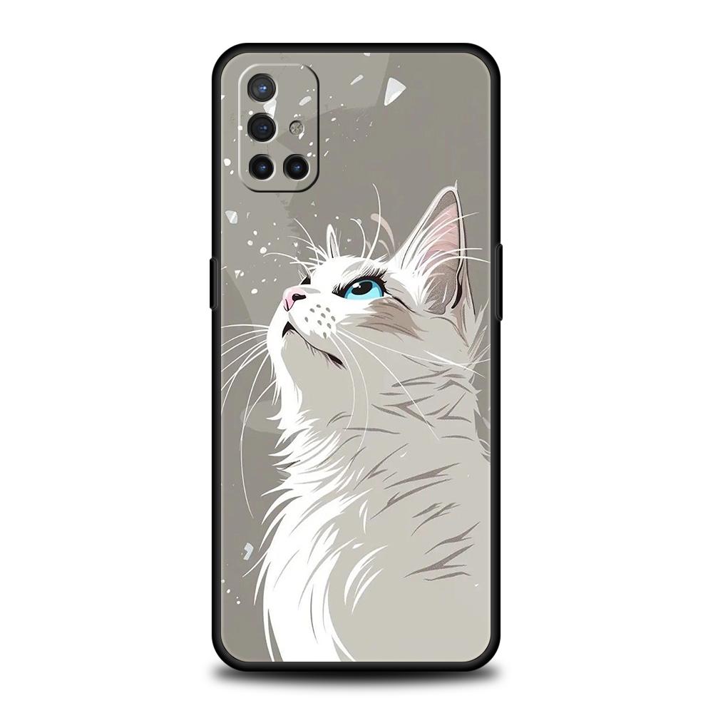 Phone Case For Oneplus 13R 12R 13 12 10T 10R Nord N100 N200 N10 10 9 9R 9RT CE 2 Z Pro 5G Soft TPU Cover Cartoon Cat Fundas Bags