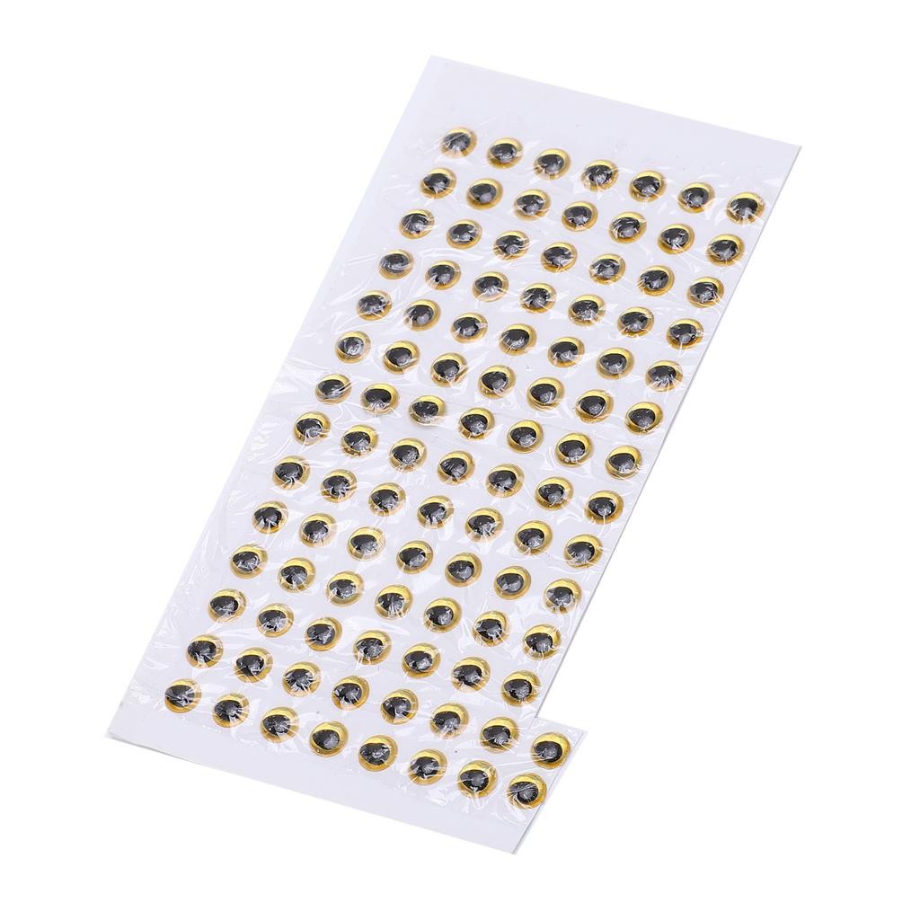 100 Stück Fischaugen 5mm Langlebig 3D Rund Weich DIY Leichtgewichtig Zart Angelköder AugenGold