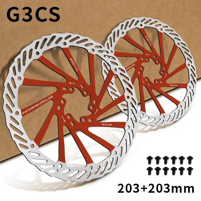BUCKLOS Bike Brake Rotor G3 160mm 180mm 203mm Hydraulic Disc Brake Rotors with 6pcs Bolts for MTB Mountain Bicycle Accessories