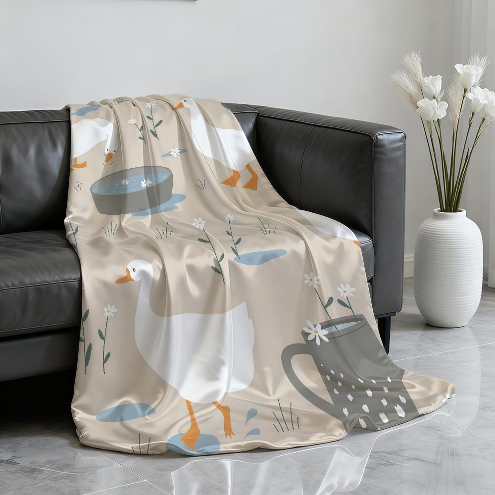 Stilvolle Gans Muster Decke Weiche Überwurfdecke für Zuhause Schlafzimmer Bett Sofa Picknick Reise Büro Ruhe Abdeckung Decke Geschenk