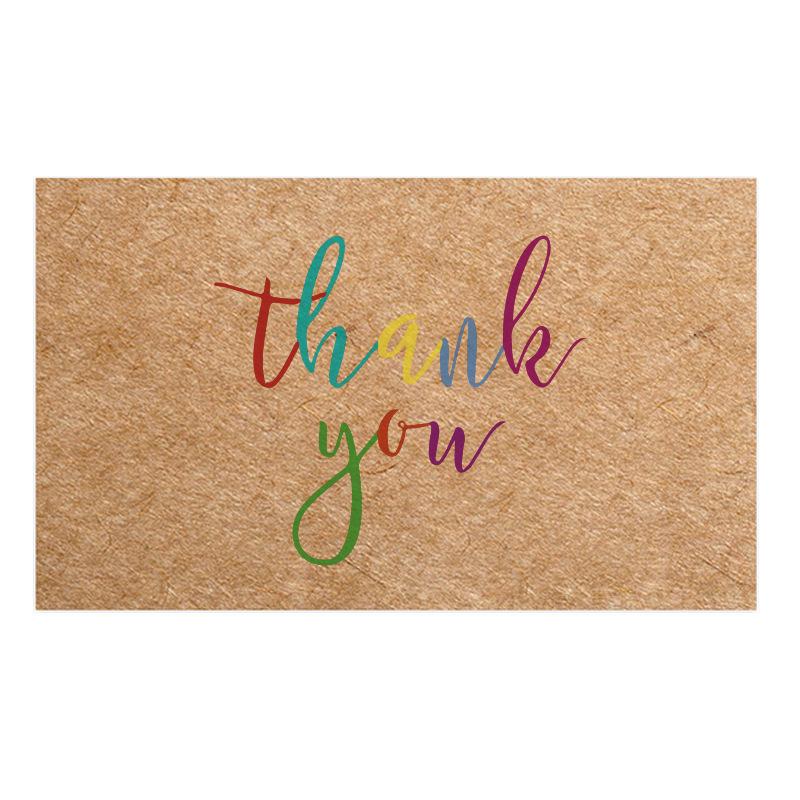 Black Thank You Greeting Cards, 50 Sheets/Pack