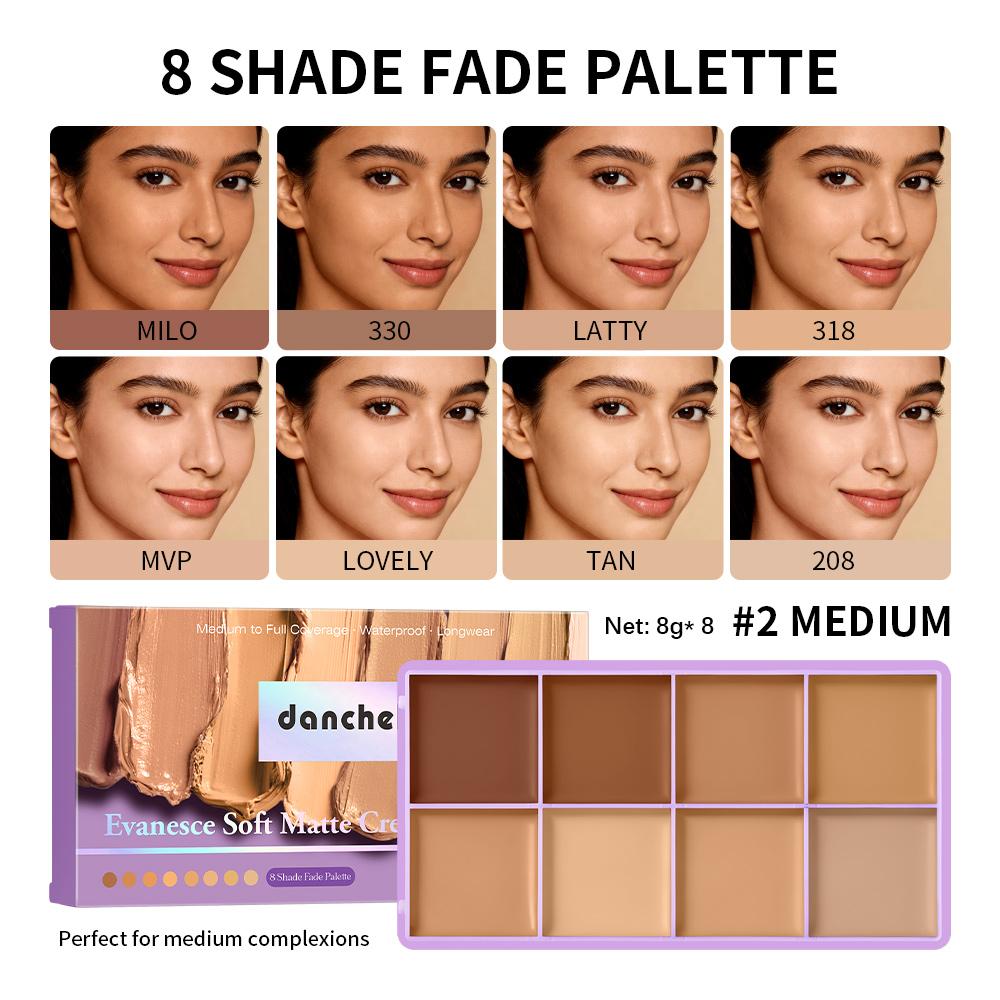 Concealer Palette Waterproof Long-lasting Foundation Matte Moisturizing Lightweight Breathable Look Multi-shade Concealer Disk