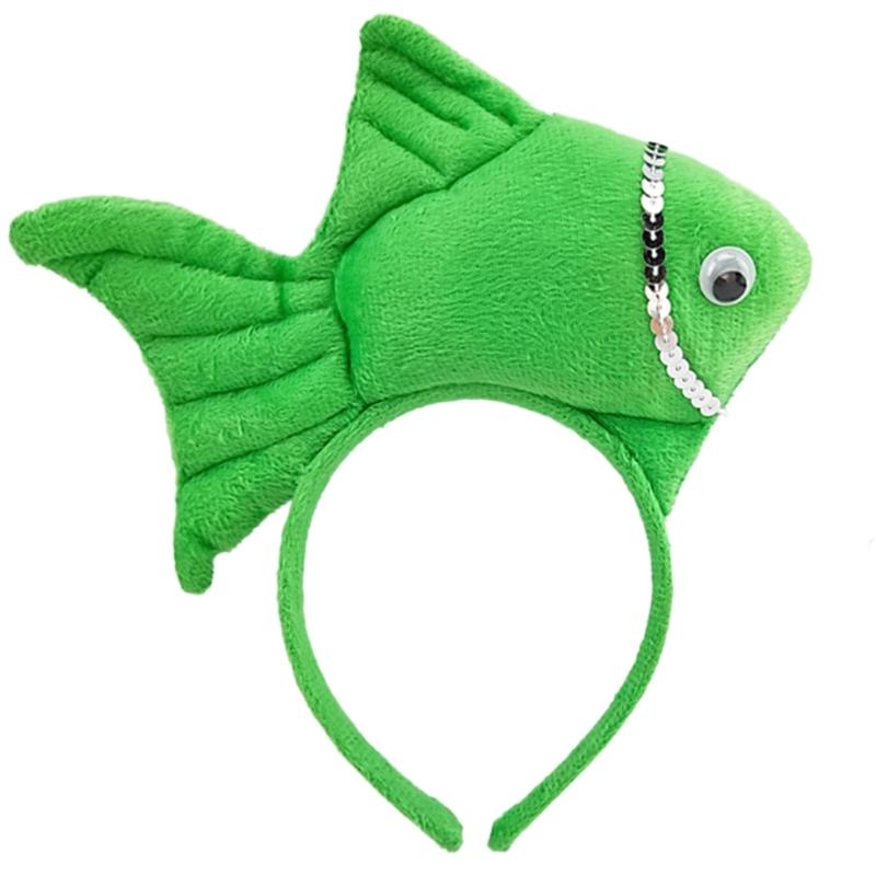 Students Taking Photo Hairband Stuffed Fish Shape Hair Hoop for Halloween