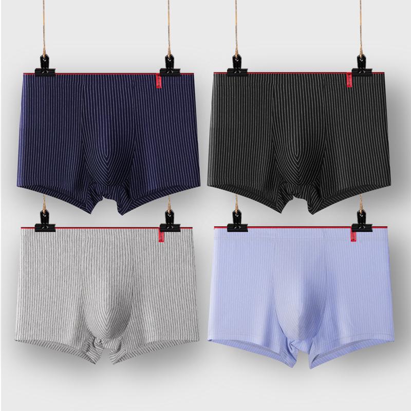 

Чоловічі боксери в смужку з дихаючим антибактеріальним матеріалом із чистої бавовни - великий розмір