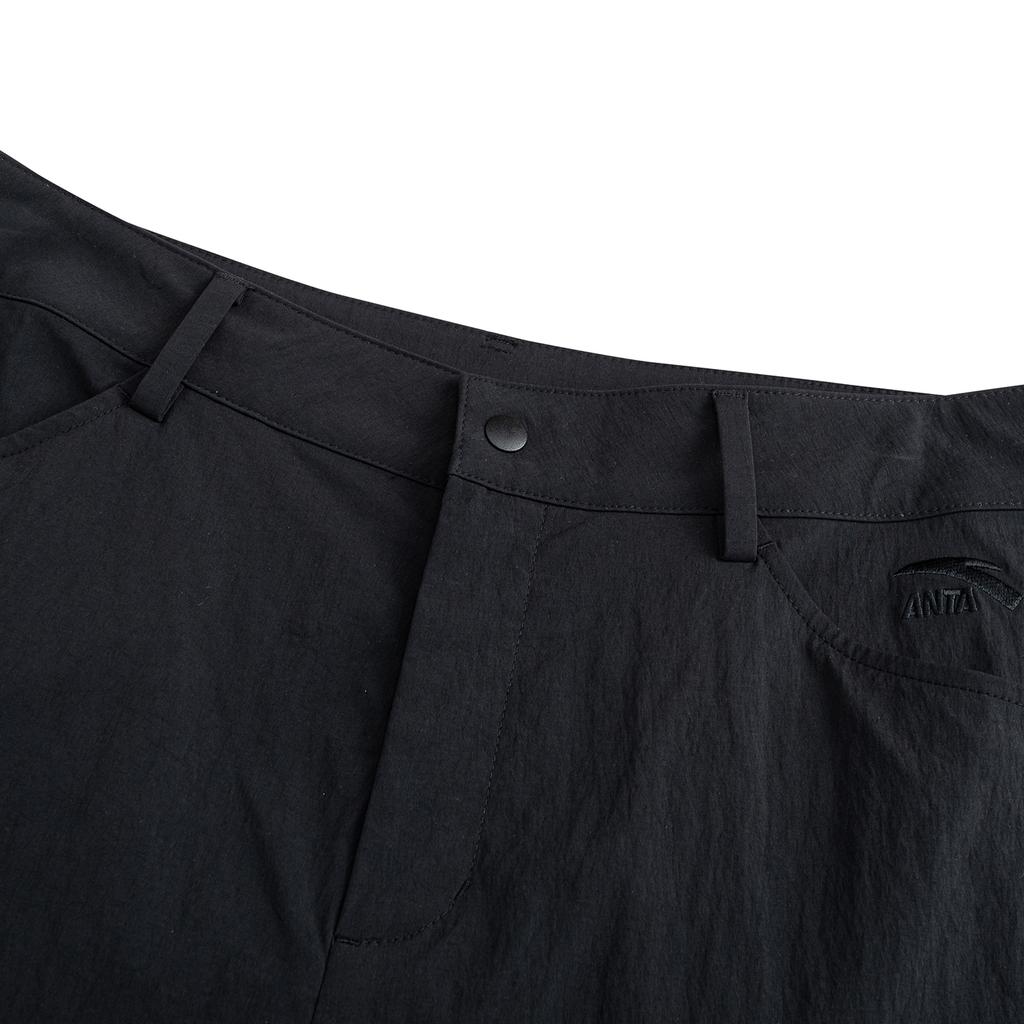 Anta Lifestyle Series Womens Woven Long Pants Summer Casual Pants Women bottoms Basic-Black 962628509-3