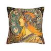 Alphonse Mucha (  )  Pillowcase Polyester Cushion Cover Decorations  Throw Pillow Case Cover Chair Zippered Xcm