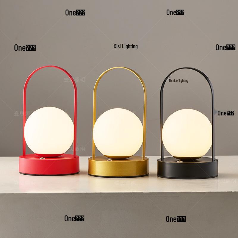 Red Long-Burning LED Lantern - USB Rechargeable Night Light for Wedding, Christmas, or Gift