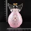 Fourcart Cute Handmade Glass Champagne Angel Bells, Pink, Set of 6