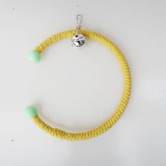 Juguete de columpio para loros con cascabel, juguetes para escalar, cuerda de algodón colorida, pájaro colgante trenzado